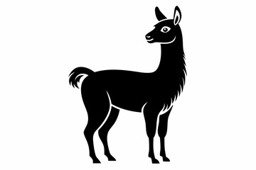 llama line art silhouette vector illustration