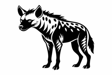 hyena line art silhouette vector illustration