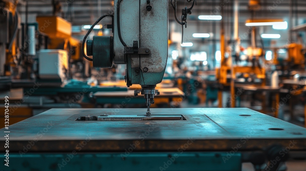 Poster machine drilling and assembly operations are being done in a factory