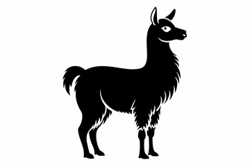 llama line art silhouette vector illustration