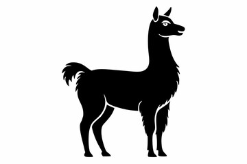llama line art silhouette vector illustration