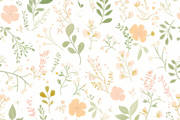 Fresh and healing flower and grass illustrations