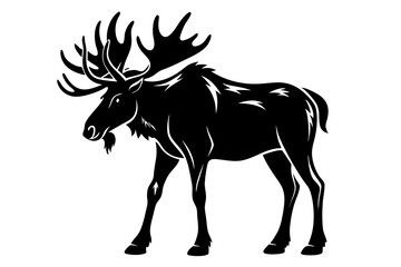 moose line art silhouette vector illustration