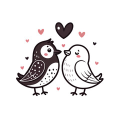 Obraz premium birds on branch - love and romance concept.