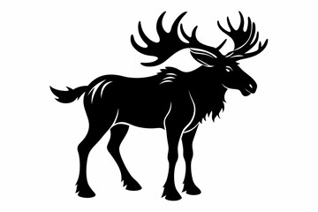 moose line art silhouette vector illustration