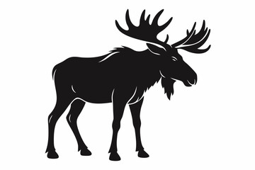 Obraz premium moose line art silhouette vector illustration