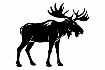 moose line art silhouette vector illustration