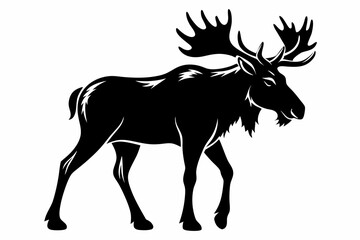 moose line art silhouette vector illustration