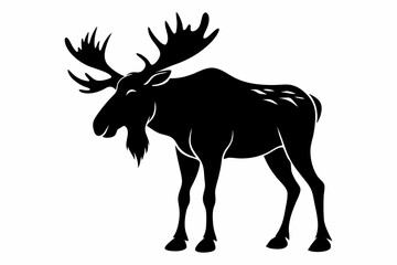 moose line art silhouette vector illustration