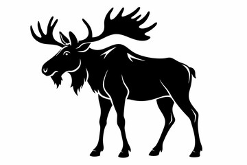 moose line art silhouette vector illustration