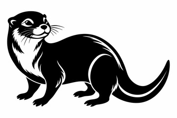 otter line art silhouette vector illustration