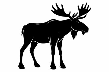 moose line art silhouette vector illustration