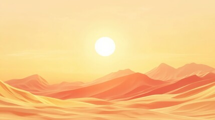 Fototapeta premium A warm desert sunset abstract gradient background. Featuring golden yellows and rusty oranges. Emphasizing warmth and natural beauty. Ideal for adventure and travel branding