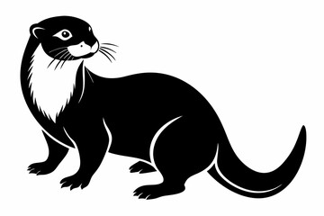 otter line art silhouette vector illustration