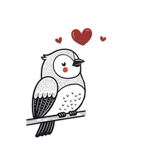  birds on branch - love and romance concept.