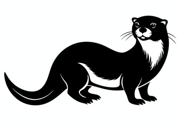 otter line art silhouette vector illustration