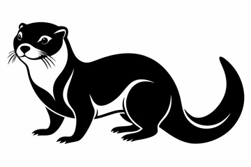 otter line art silhouette vector illustration