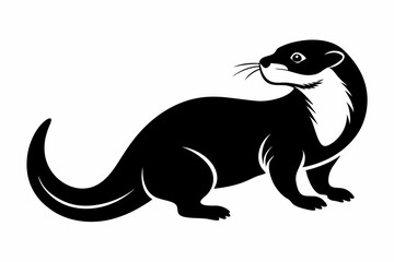 otter line art silhouette vector illustration