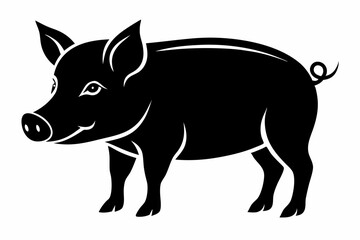 Fototapeta premium pig line art silhouette vector illustration