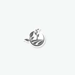 Nature, logo concept illustration sticker isolated on gray background