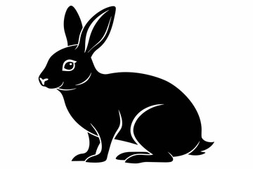 rabbit line art silhouette vector illustration