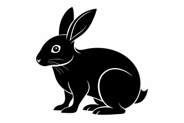 rabbit line art silhouette vector illustration