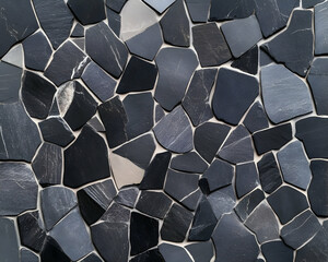 Dark grey stone mosaic tile texture background