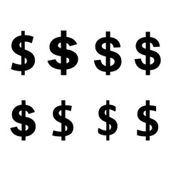Various types of famous money icon vector design templates