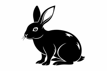 rabbit line art silhouette vector illustration