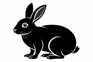 rabbit line art silhouette vector illustration