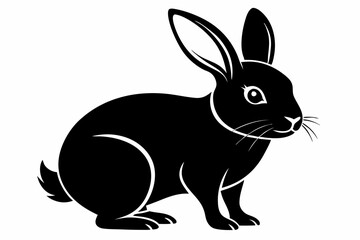rabbit line art silhouette vector illustration