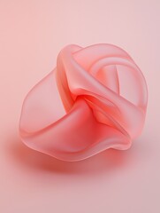 3d rendering of a pink object on a light pink background. the object appears to be made of a smooth, fluid material, with a curved shape that resembles a knot or a knot.