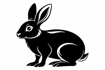 rabbit line art silhouette vector illustration