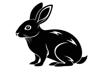 rabbit line art silhouette vector illustration