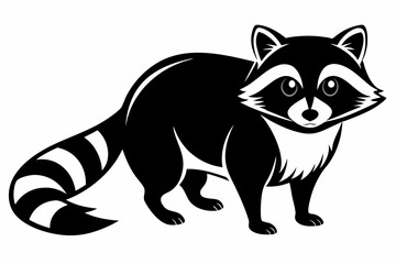 raccoon line art silhouette vector illustration