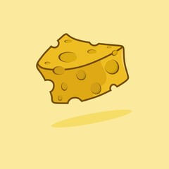 cartoon illustration of a piece of cheese