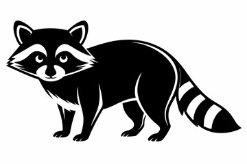 raccoon line art silhouette vector illustration