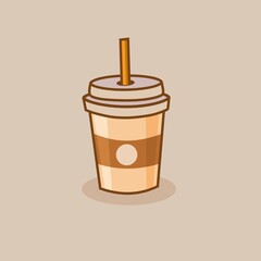 cartoon illustration of a cup of coffee in a cup
