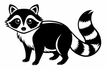 raccoon line art silhouette vector illustration