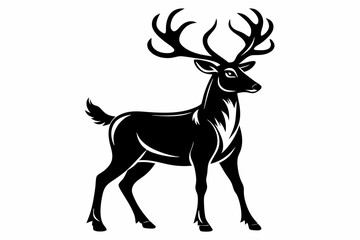 reindeer line art silhouette vector illustration