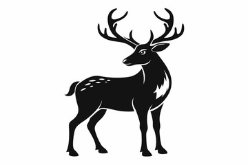 reindeer line art silhouette vector illustration