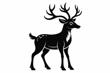 reindeer line art silhouette vector illustration