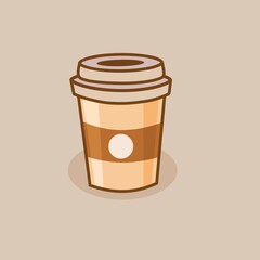 cartoon illustration of a cup of coffee in a cup