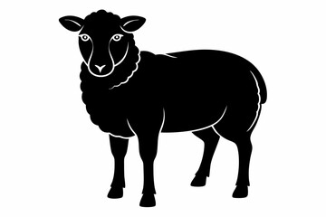sheep line art silhouette vector illustration