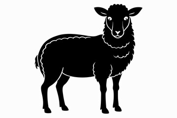 sheep line art silhouette vector illustration