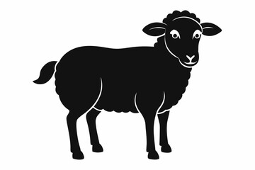 sheep line art silhouette vector illustration