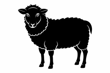 sheep line art silhouette vector illustration