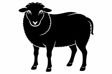 sheep line art silhouette vector illustration