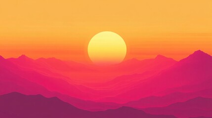 Fototapeta premium A warm sunset gradient background. Featuring golden oranges, deep reds, and soft pinks with smooth transitions. Emphasizing warmth and beauty. Ideal for vacation and travel visuals