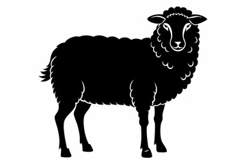 sheep line art silhouette vector illustration